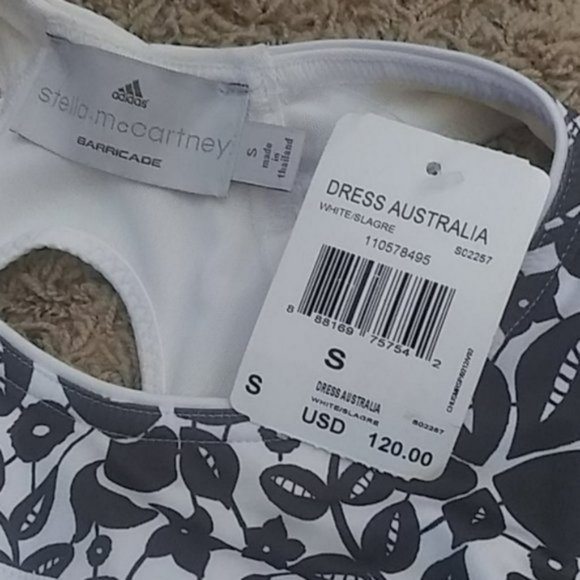 Nwt Adidas Stella McCartney Tennis Dress w/ Bra pleated skirt S Small - Picture 6 of 8